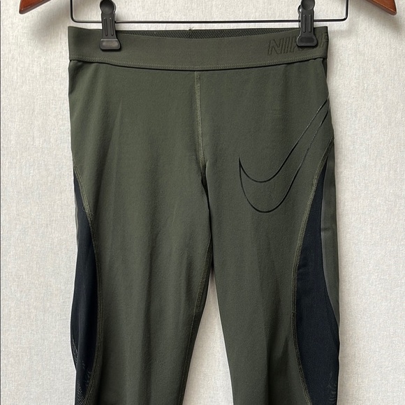 Nike Pro Olive and Black Athletic Mesh Legging Pants Sz S - Picture 13 of 13